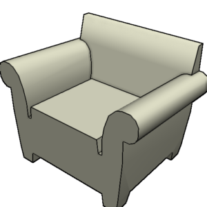 3D white sofa